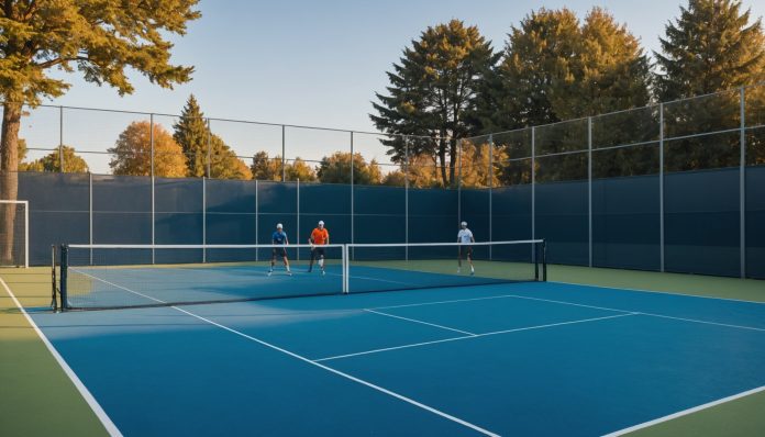 Joueurs sur un terrain de padel aux parois vitrées, un sport en plein essor en France