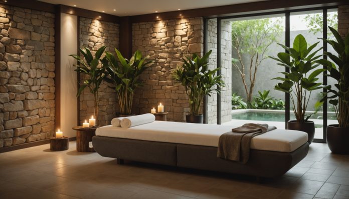 Espace spa et bien-être dans un hôtel haut de gamme