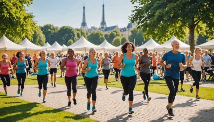 Groupe de Français participant à un atelier de sport en plein air pendant Septembre Bouge 2026