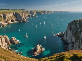 Falaises et littoral breton baignés de lumière estivale