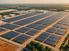 Canicule de septembre : pourquoi les entreprises françaises tardent à s’adapter au climat Zone d'activité économique française sous une chaleur intense, illustrant l'adaptation climatique des entreprises