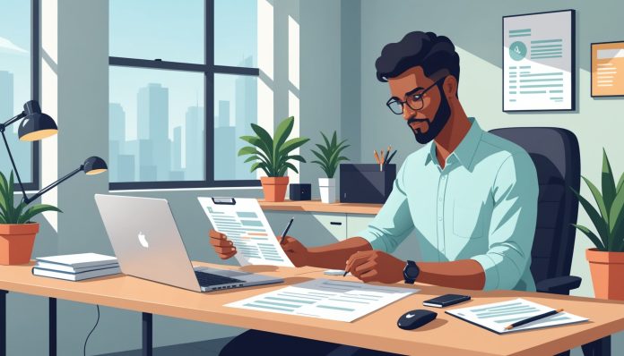 Illustration d'un logiciel de facturation utilisé sur ordinateur en entreprise
