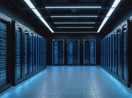 Illustration générée par IA d'un data center européen symbolisant la souveraineté numérique (ne représente pas un lieu réel)